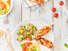 Brochettes cajun, salades estivales