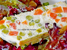 Terrine de petits pois, carottes et navets