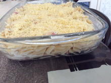 Gratin de pâtes chèvre et lardon