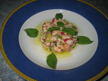 Ceviche de saumon, menthe et citron vert
