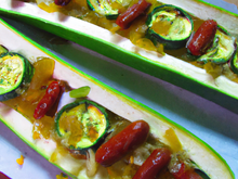 Courgettes en hot dog