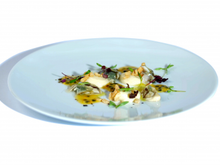 Pousse en Claire Marennes Oléron, pulpe de céleri et fruit de la passion