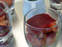 Terrine saumon mariné, betterave & granny