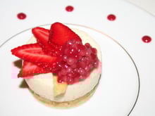 Fraisier revisité et son caviar de fraises