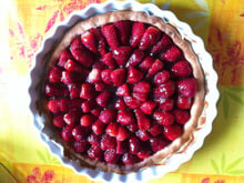 Tarte aux fraises et à la confiture de groseille
