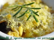 Crumble d'oignons nouveaux au parmesan