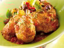 Fricassé de poulet aux olives et basilic