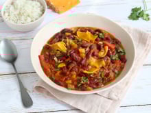 Chili végétarien aux poivrons rouges et mimolette vieille