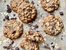 Cookies légers aux flocons d'avoine, banane et chocolat