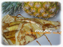 Crêpes ananas rôti et caramel