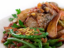 Rôti de porc aux lardons