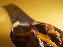 Émincé de bœuf aux poivrons "Bombay"