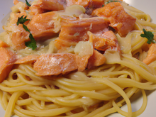 Les spaghettis barilla aux deux saumons