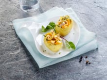 Pomme fondante à l'oignon, haddock et genièvre