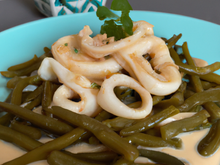 Calamars aux haricots et à la crème