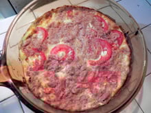 Flan de courgette, thon et tomates