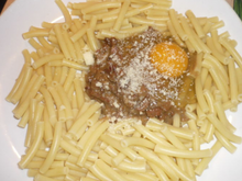 Pâte à la carbonara au vinaigre balsamique