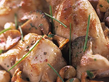 Lapin aux raisins et champignons des bois