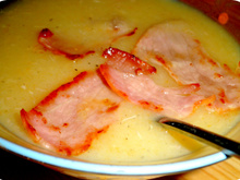 Soupe pommes de terre, bacon