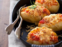 Pomme de terre farcie au jambon de Parme et Bello Gratinato