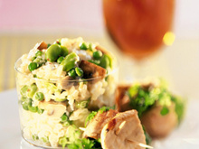 Grillades de porc aux herbes fraiches et risotto vert