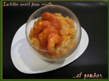 Lentilles corail façon risotto et gambas