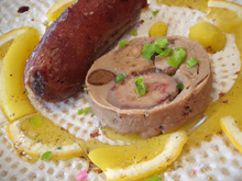 Boudin et foie gras de canard au citron