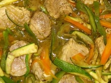 Porc aux légumes et au cumin