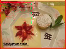 Pudding aux amandes et fraises à la liqueur d'orange