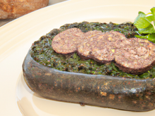 Boudin noir du Velay aux lentilles vertes du Puy