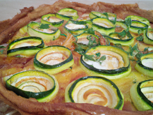 Tarte aux courgettes et fromage de brousse