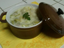 Gratin de poireaux aux petits lardons