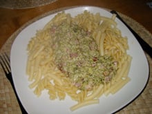 Pâtes au lard et aux brocolis