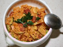 Risotto au boulgour, courgette et chorizo