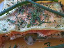 Lasagnes aux 2 saumons, poireaux et ricotta