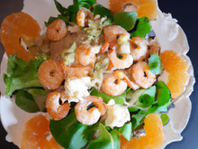 Salade de pamplemousses et crevettes