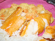 Duo épicé carottes & lentilles corail, haddock, sauce balsamique