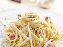 Pâtes carbonara et Parmigiano Reggiano AOP Giovanni Ferrari