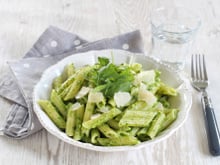 Pâtes au pesto de roquette et amandes