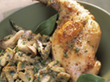 Lapin à la crème de moutarde et champignons