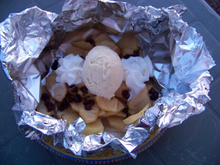 Duo pomme-poire en papillote