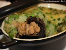 Parmentier de veau aux petits pois et trompettes