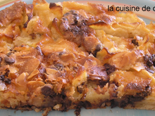 Flan fondant aux pommes, amandes et chocolat