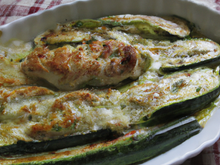 Gratin de courgettes au poulet à la provençale