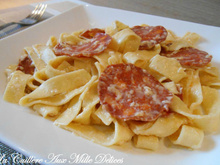 Tagliatelles au chorizo & parmesan