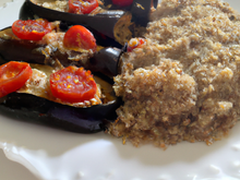 Pâtes quinoa aux aubergines et aux tomates
