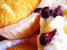 Muffins moelleux au citron et cranberries