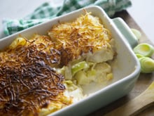 Gratin de pommes de terre aux poireaux