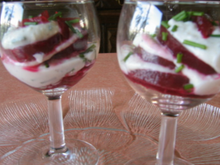 Mille feuilles de betteraves au fromage frais