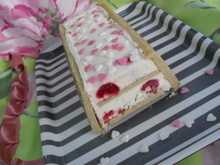 Cake glacé pistache framboise vanille